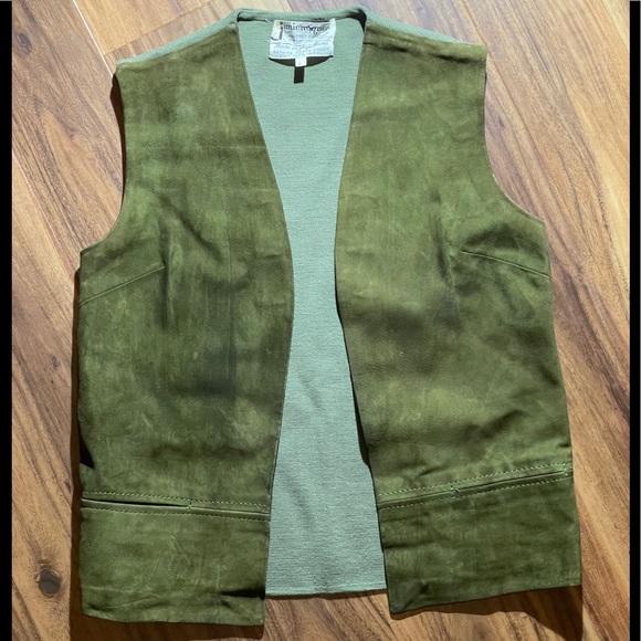 junioresque Jackets & Blazers - Junioresque Ltd VEST Suede Wool vintage rare green